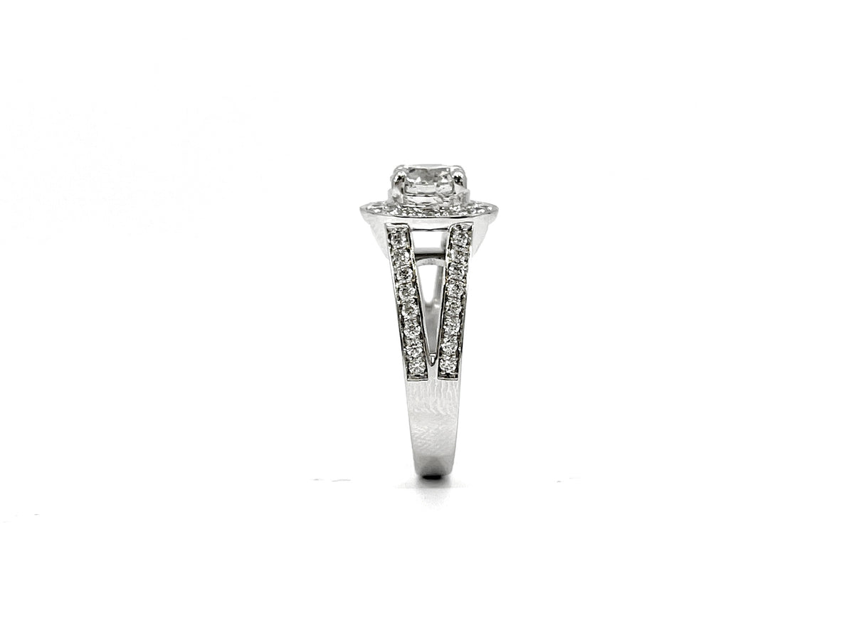 14K White Gold 1.57cttw Diamond Engagement Ring, Size 6