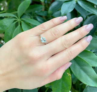 10K White Gold 0.80cttw Aquamarine & 0.02cttw Diamond Ring