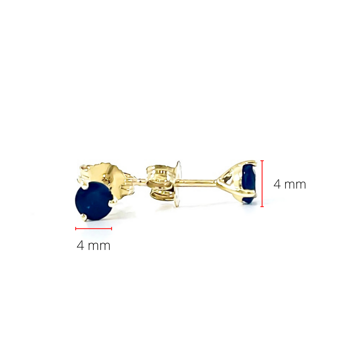 10K Yellow Gold Sapphire 2.3cttw Studs Round Cut Earrings