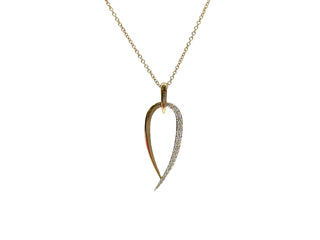 Collar de diamantes de 0,20 quilates en oro amarillo de 10 quilates, 18"