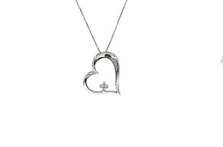 Collar de oro blanco de 10 quilates con diamantes canadienses de 0,051 quilates