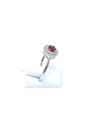 Anillo de diamantes y rubíes creados