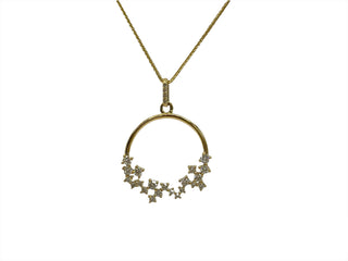 Collar de diamantes de 0,50 quilates en oro amarillo de 10 quilates, 18"