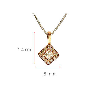 Collar con halo de diamantes canadienses de 0,30 quilates en oro blanco y rosa de 14 quilates, 18"
