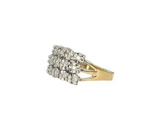 Anillo con engaste de ilusión de diamantes de 0,25 quilates en oro de 10 quilates en dos tonos