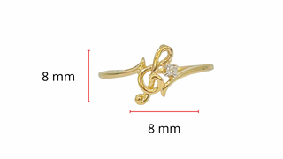 Anillo de clave de sol con diamantes de 0,01 quilates en oro amarillo de 10 quilates, tamaño 6,5
