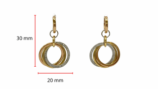 14K Tri Tone 0.32ctts Diamond Earrings