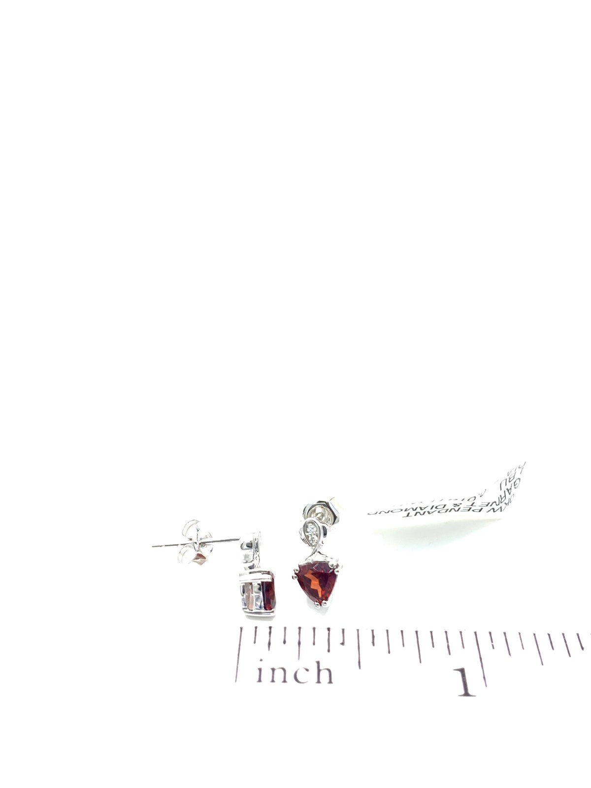 Garnet &amp; Diamond Earring