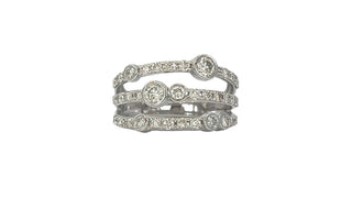 Anillo de diamantes de 1,00 quilates en oro blanco de 10 quilates, talla 6