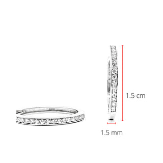 Pendientes tipo argolla con bisagras Huggie de diamantes de 0,10 quilates en oro blanco de 10 quilates