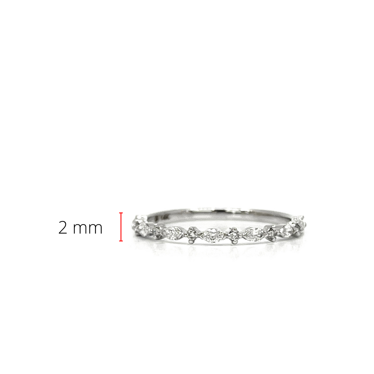 10K White Gold 0.235cttw Diamond Ring, size 6.75