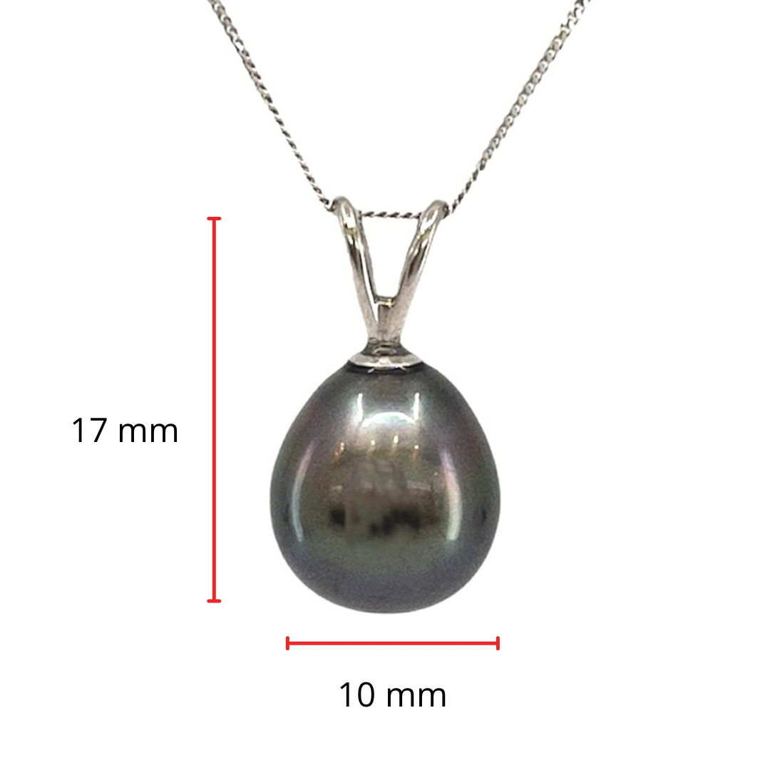 10/14K White Gold Tahitian Pearl Pendant