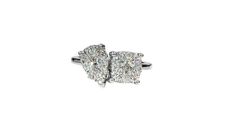 Anillo en racimo de diamantes de 1,00 quilates en oro blanco de 10 quilates, talla 6