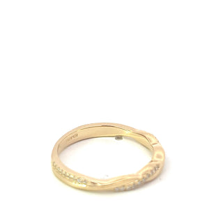Anillo de diamantes de 0,15 quilates en oro amarillo de 14 quilates - talla 6,5