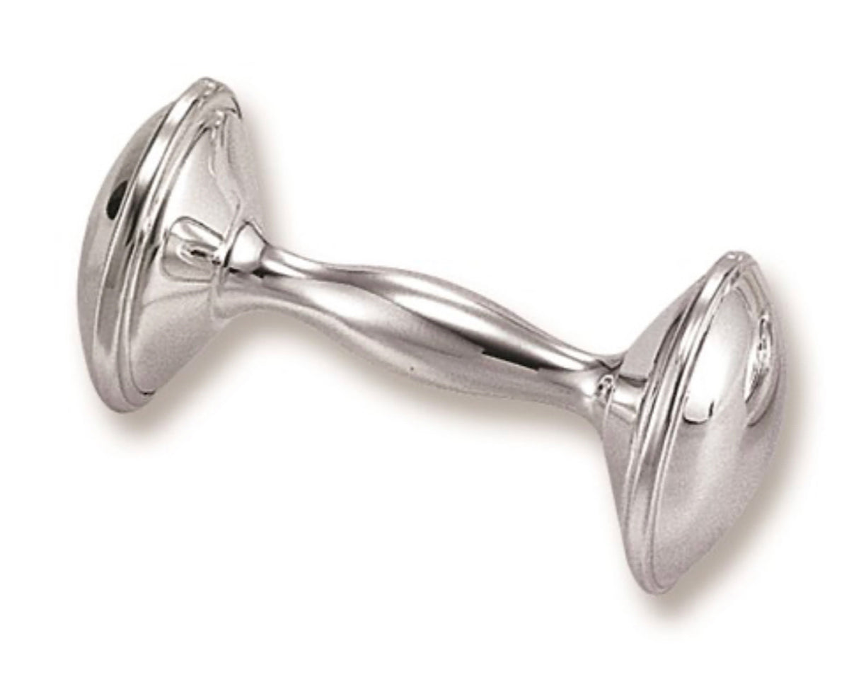 Silver-Plated Dumbell Rattle