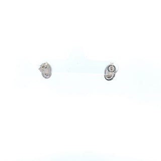 Aretes de plata de ley 925 con ópalo de 5 x 3 mm y diamantes de 0,036 quilates con parte posterior de mariposa - 6 mm x 9 mm