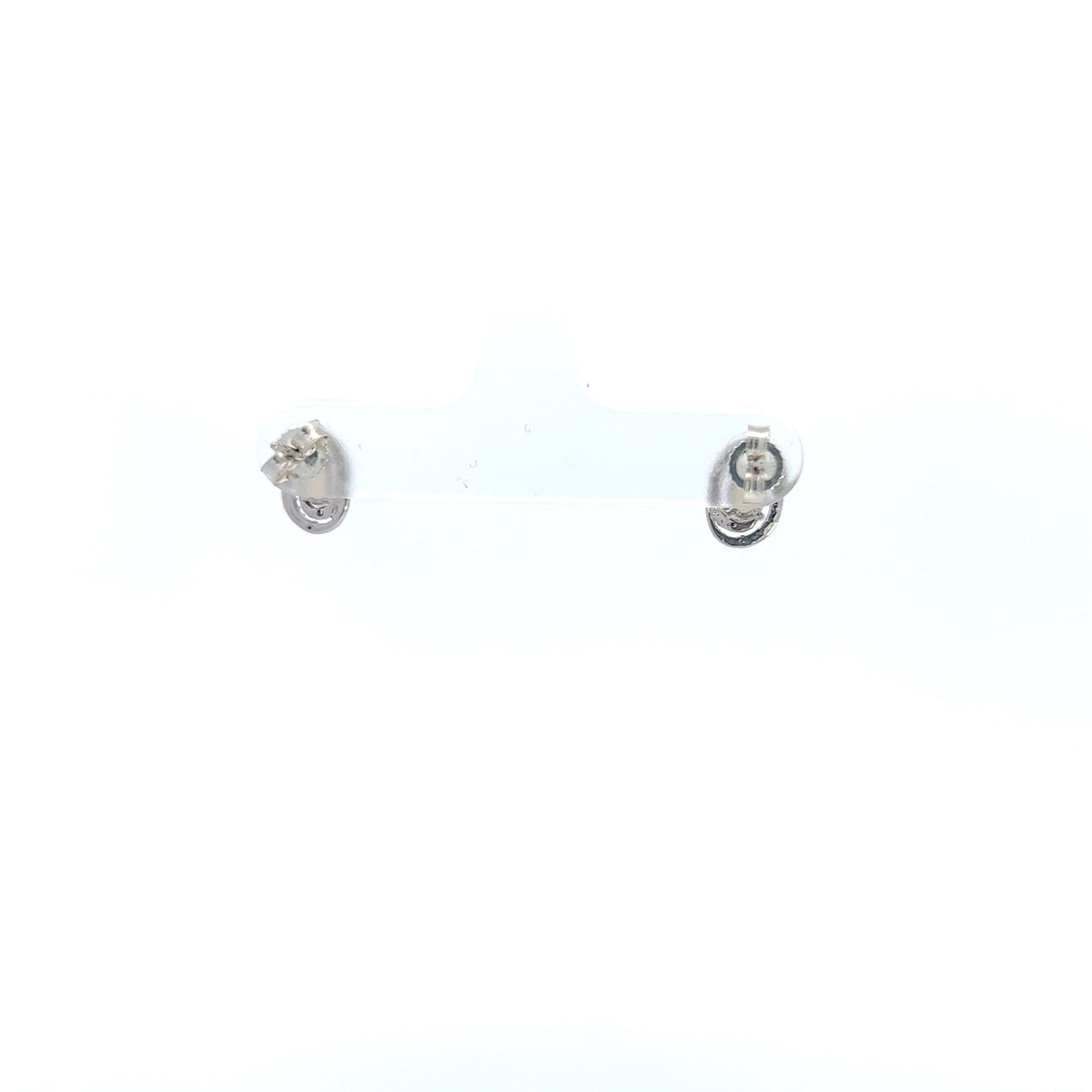 925 Sterling Silver 5 x 3mm Opal and 0.036cttw Diamond Stud Earrings with Butterfly Backs - 6mm x 9mm