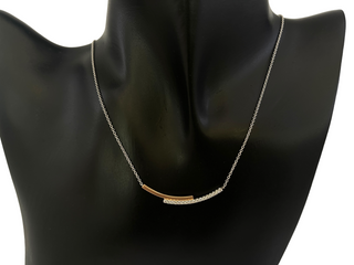 Colgante de diamantes de 0,20 quilates en oro blanco y rosa de 14 quilates, 18"