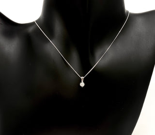 Collar de diamantes canadienses de 0,10 quilates en oro blanco de 14 quilates, 18"