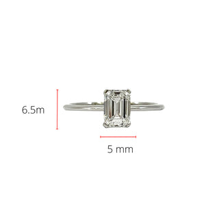 14K Gold 0.50-1.00 cttw Lab Grown Diamond Emerald Cut Solitaire Engagement Ring