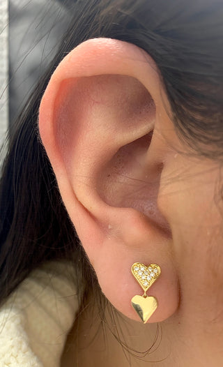 Pendientes de corazón de diamantes