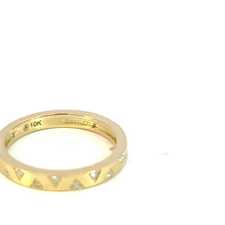 10K Yellow Gold 0.10cttw Diamond Band - size 6.5