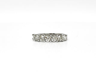 Anillo/banda de aniversario de diamantes de 0,50 quilates de oro blanco de 14 quilates - Tamaño 6,5