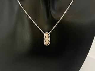 14K White & Rose Gold 0.43cttw Diamond Pendant, 18"