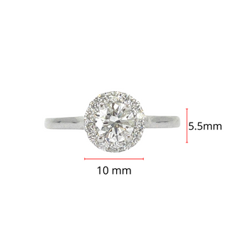 Anillo de compromiso de diamantes de 0,75 quilates en oro blanco de 14 quilates, talla 6