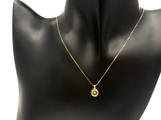 Colgante de diamantes de 0,05 quilates en oro amarillo de 10 quilates, 18"