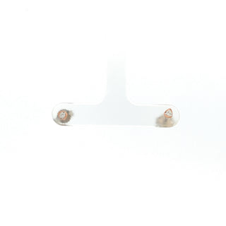 Pendientes solitarios de diamantes en oro blanco y rosa de 10 quilates, 0,06 quilates