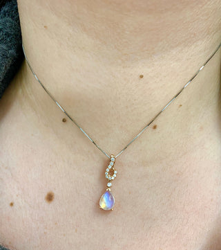 Moonstone and Diamond Pendant