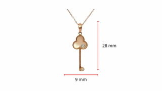 Colgante de nácar de oro rosa de 10 quilates y diamante de 0,02 quilates, 18"