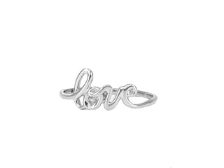 10K White Gold 0.01cttw Diamond Love Ring, size 6.5