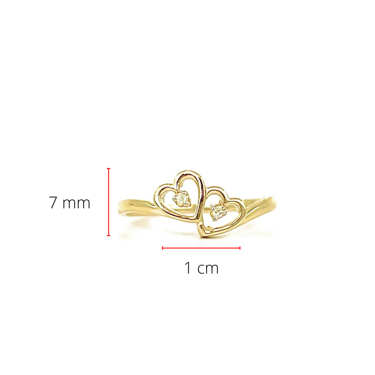 10k Yellow Gold 0.01cttw Round Cut Diamond Ring, size 5.75