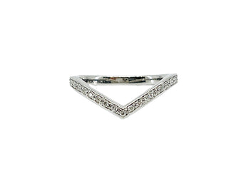10K White Gold Diamond “V” Ring