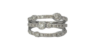 Anillo de diamantes de 1,00 quilates en oro blanco de 10 quilates, talla 6
