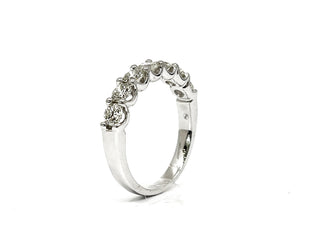 Anillo/banda de aniversario de diamantes de 0,50 quilates de oro blanco de 14 quilates - Tamaño 6,5