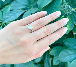 Anillo de compromiso con solitario de diamantes de 1,52 quilates en oro blanco de 14 quilates, talla 6,5