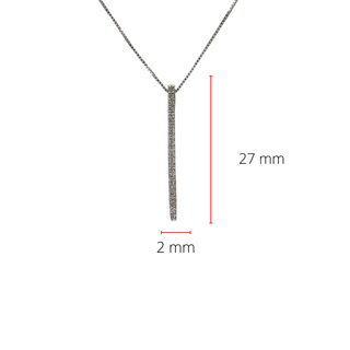 Colgante con barra de diamantes de 0,10 quilates en oro blanco de 10 quilates, 18"