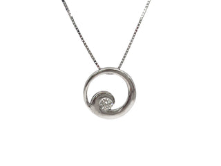 Collar de diamantes canadienses de oro blanco de 14 quilates de 0,14 quilates - 18"