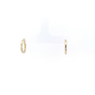 10K Yellow Gold 0.04cttw Diamond Hoop / Huggie / Hinged Earring