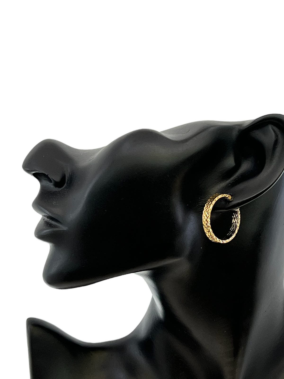 10K Two Tone Gold 27mm Earrings