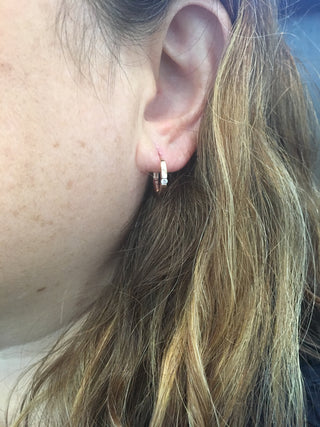 Rose Gold Diamond Hoop Earrings