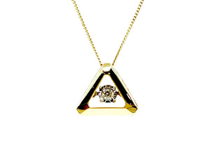 Colgante de diamantes de 0,05 quilates en oro amarillo de 10 quilates, 18"