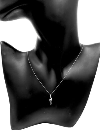 Colgante de diamante canadiense de 0,05 quilates en oro blanco de 10 quilates, 18"