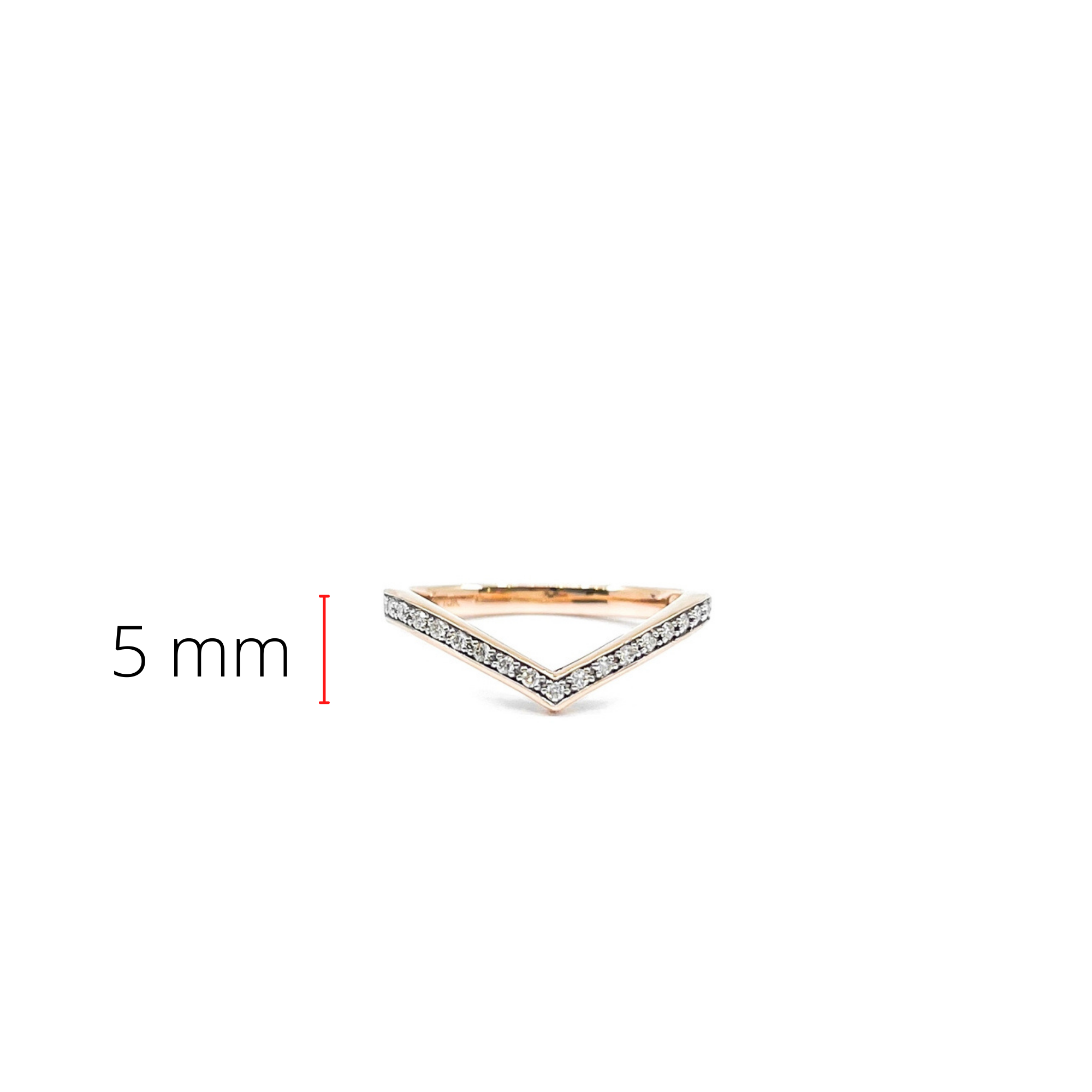 10K Rose Gold 0.15cttw Round Cut Diamond Ring, 6.5