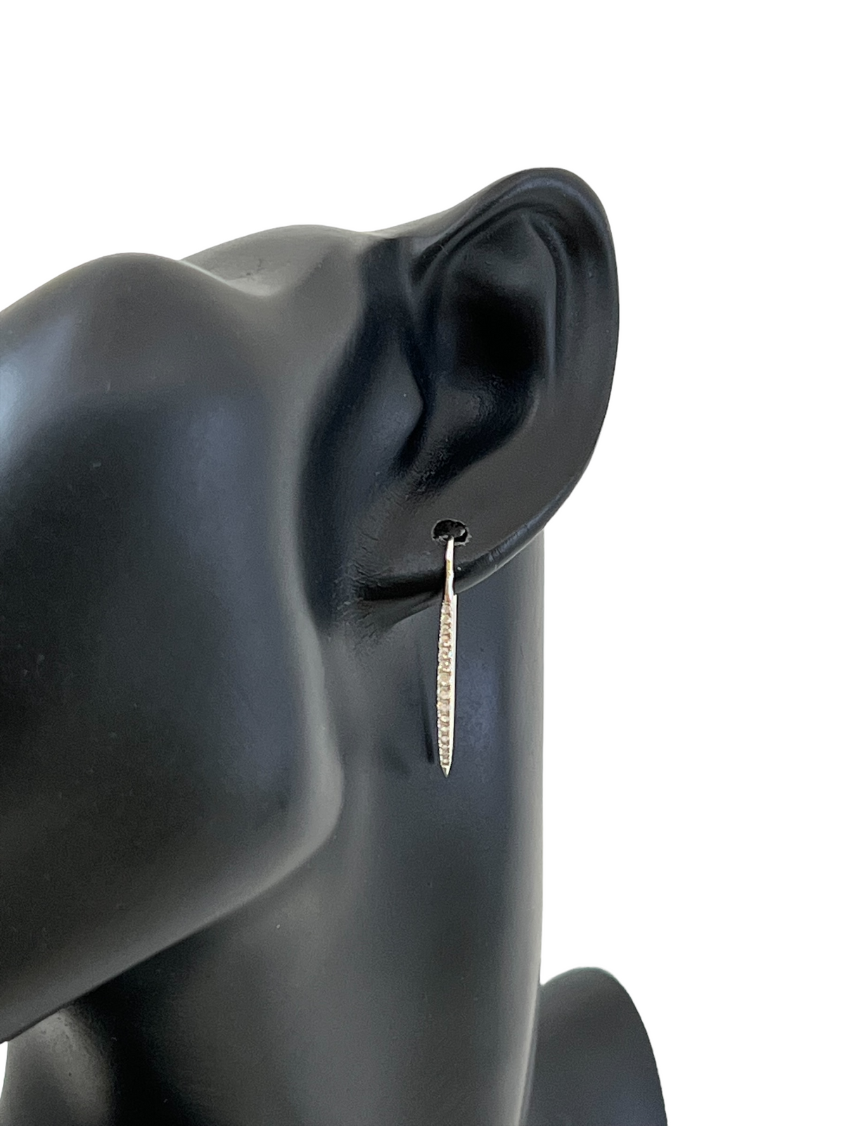 925 Sterling Silver Cubic Zirconia Hook Earring - 33mm