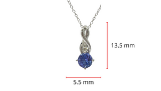 10K White Gold 0.45cttw Genuine Tanzanite & 0.01cttw Diamond Pendant - 18"
