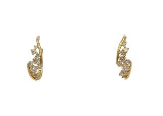 Aretes de hoja de diamantes de 0,50 quilates en oro amarillo de 10 quilates